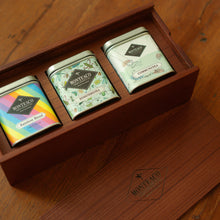 Load image into Gallery viewer, Premium Wood Box Gift Set - 3 Small Tin Cans
